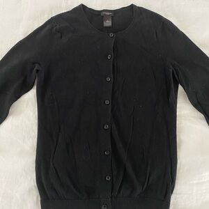 Ann Taylor Black Knit Cardigan Sweater
